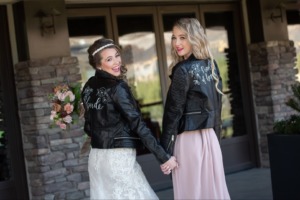 Las Vegas Bride with Professional Hair and Makeup services for her and her bridesmaid
