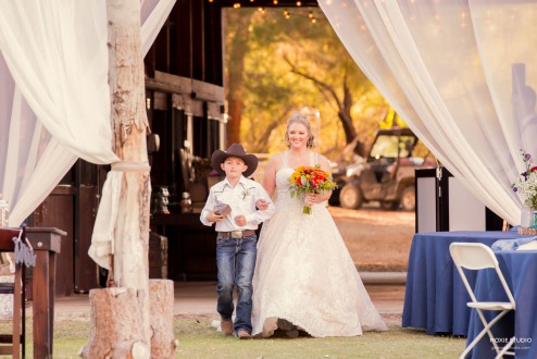 Bride Escorted by Son