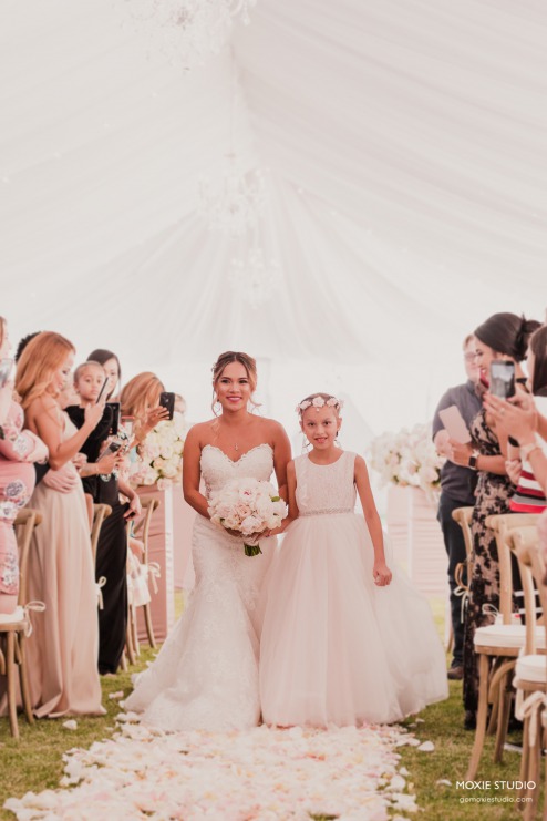 Bride Walks With her Daughter