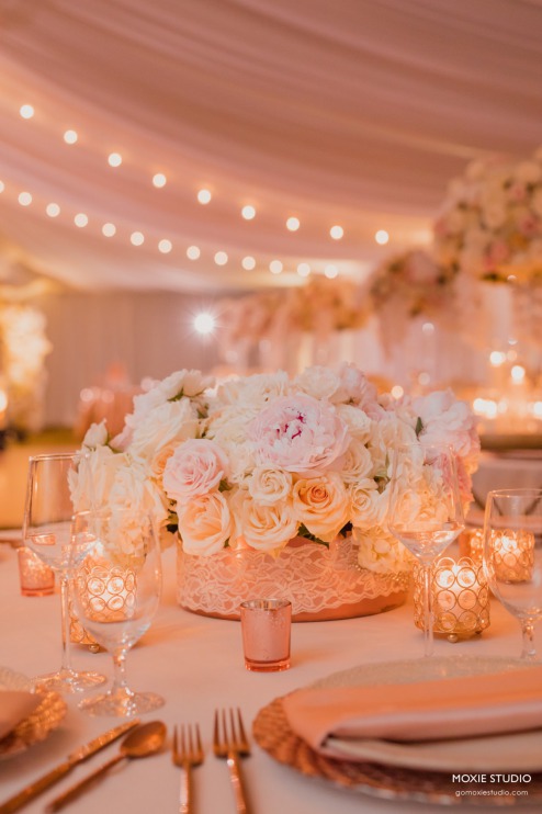 Elegent pink and rose gold wedding