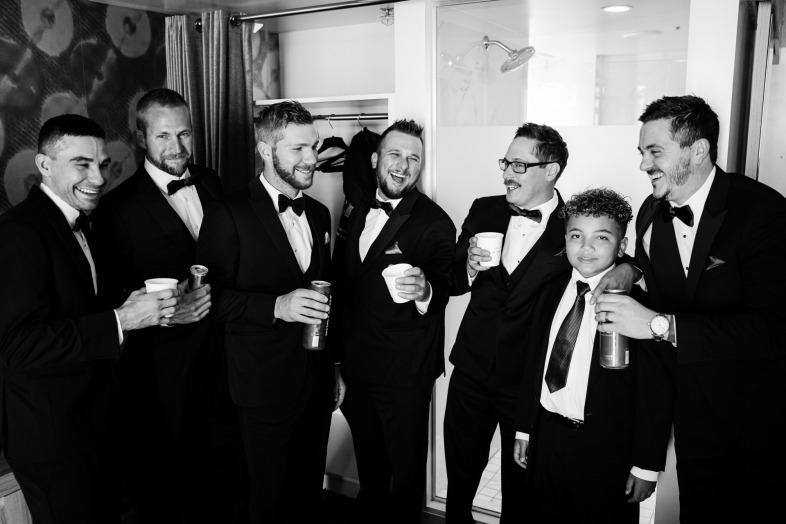 The Groomsmen grabbing a drink before the I Do at a Las Vegas wedding