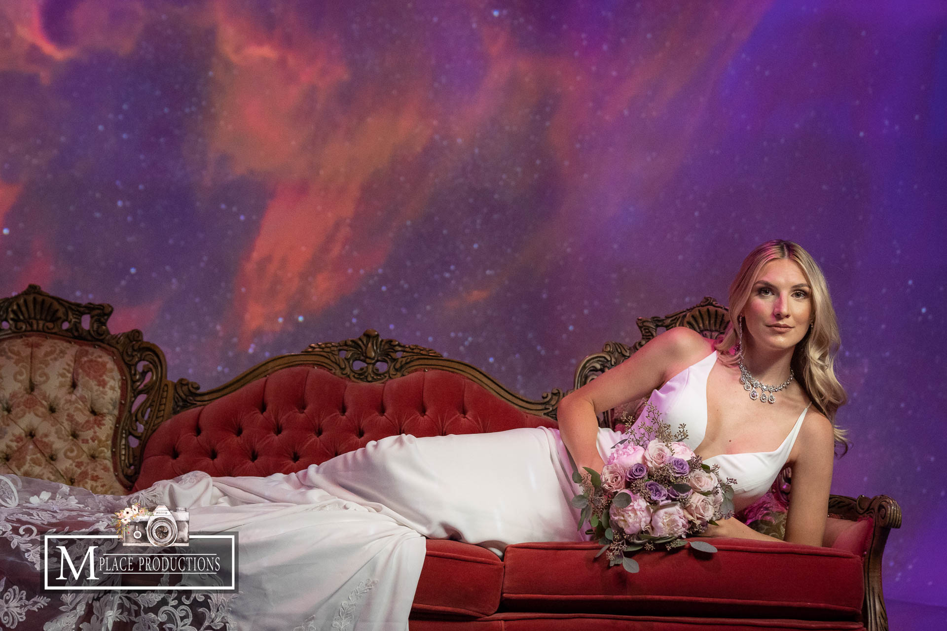 Sophisticated Wedding Gown featured in Vegas Photo Shoot at The Illuminarium