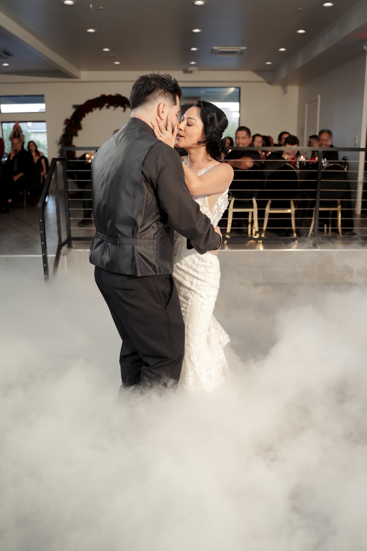 Christie And Luis's Las Vegas wedding at Lotus House. Black White and Red Wedding Theme