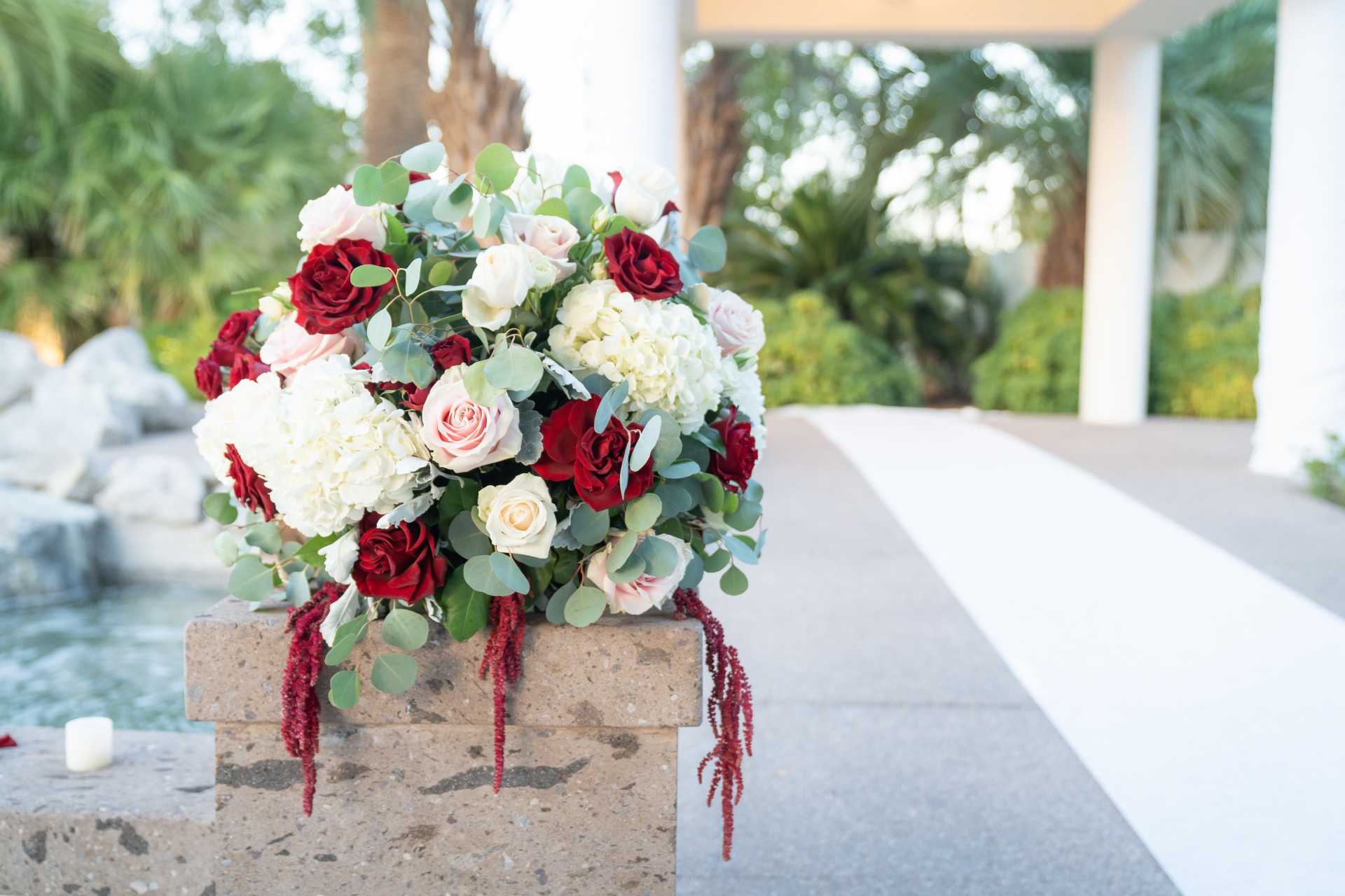 Beautiful bouquet for a burgundy and blush wedding in Las Vegas